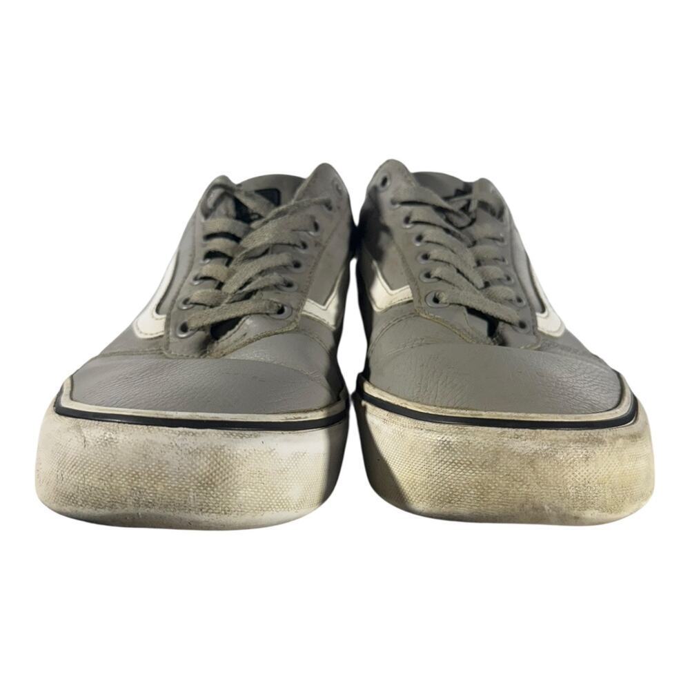 Vans Old Skool Men’s Low Leather Sneakers Mens Size 12 Pewter Gray Skate Shoes - Picture 3 of 9